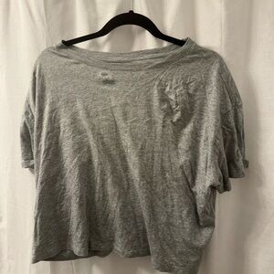 Old Navy Heather Gray Relaxed Crop Tee